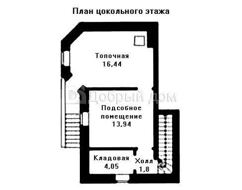 Планировка проекта Проект дома AS-070F Цоколь