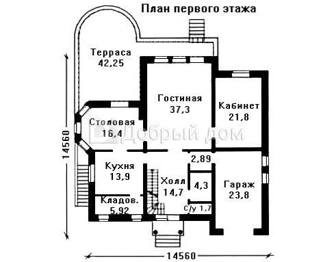 Проект каркасного дома AS-070F с цоколем и мансардой 1 этаж