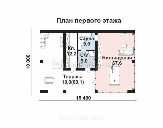 Планировка проекта Проект дома AS-099F 1 этаж