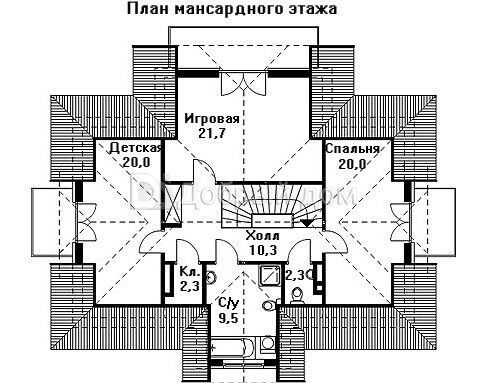 Планировка проекта Проект дома AS-1035-2 Мансарда