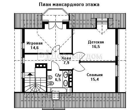 Проект двухэтажного каркасного дома AS-1178F с панорамными окнами и эркером Мансарда