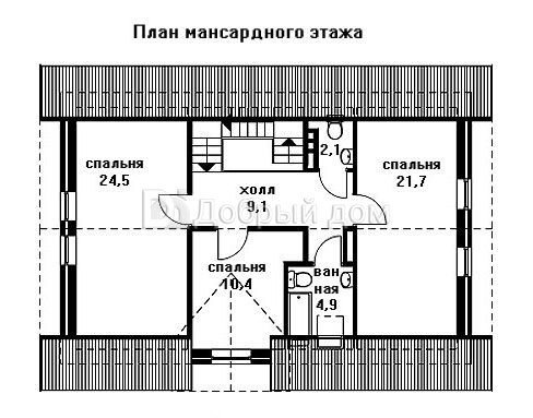 Планировка проекта Проект дома AS-1205F Мансарда