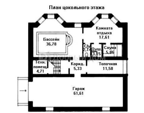 Планировка проекта Проект дома AS-124 Цоколь