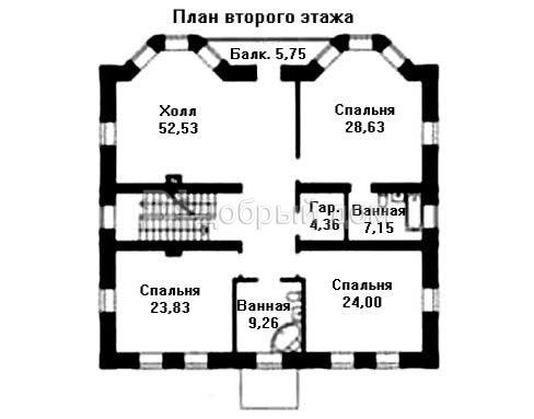 Проект трехэтажного дома AS-124 из кирпича с бассейном и гаражом 2 этаж
