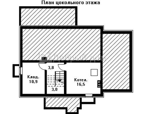Проект трехэтажного дома AS-1247 из газобетона с цокольным этажом и гаражом Цоколь