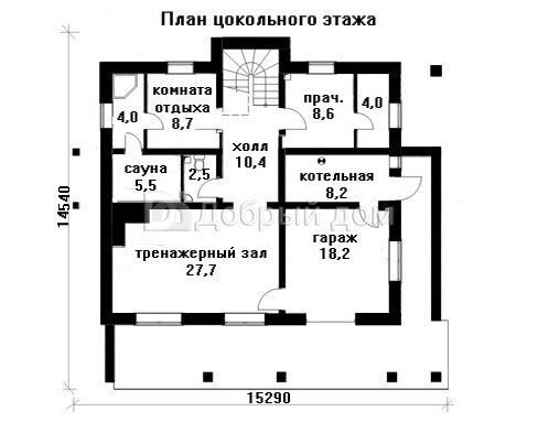 Планировка проекта Проект дома AS-1415 Цоколь