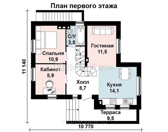 Планировка проекта Проект дома AS-1417 1 этаж