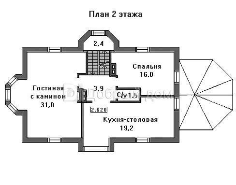 Планировка проекта Проект дома AS-143-1F 2 этаж