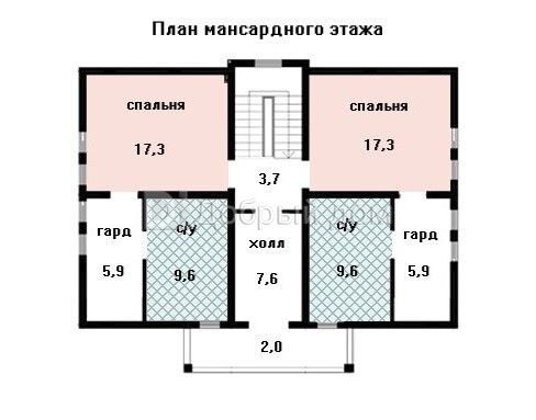 Планировка проекта Проект дома AS-1513 Мансарда