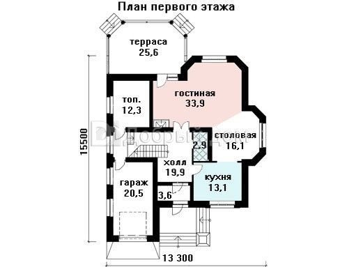 Планировка проекта Проект дома AS-1547F 1 этаж