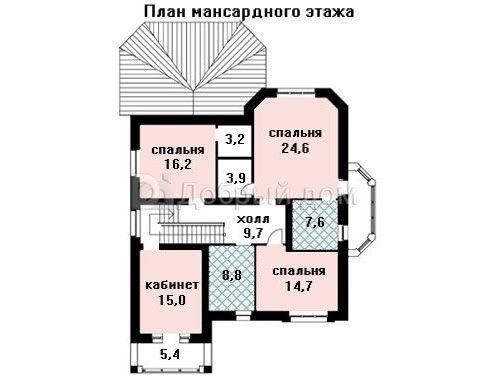 Планировка проекта Проект дома AS-1547F Мансарда