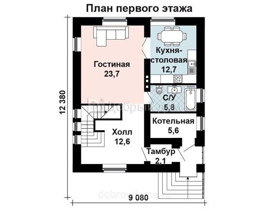Планировка проекта Проект дома AS-1625 1 этаж