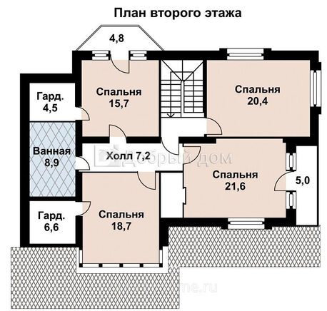 Планировка проекта Проект дома AS-195F 2 этаж