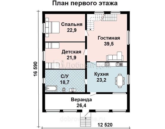 Планировка проекта Проект дома AS-2007 1 этаж