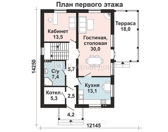Планировка проекта Проект дома AS-2063 1 этаж