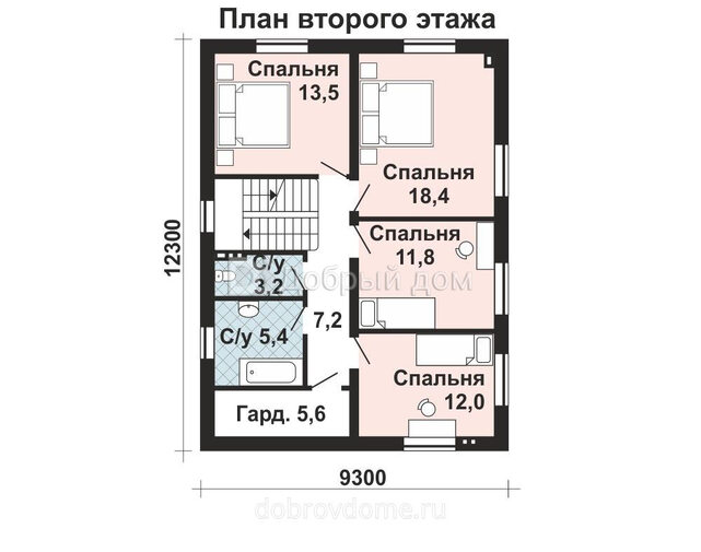 Проект дома AS-2063 из газобетона с тремя этажами, террасой, котельной 2 этаж