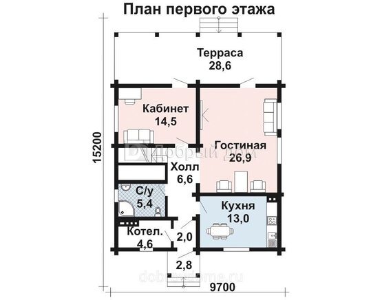 Планировка проекта Проект дома AS-2072-2 1 этаж