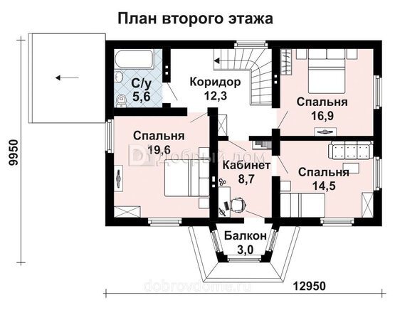 Планировка проекта Проект дома AS-2084-2 2 этаж