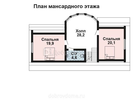 Планировка проекта Проект дома AS-2104-2 Мансарда