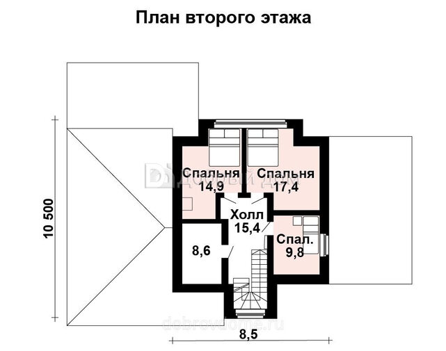 Проект красивого кирпичного дома AS-2124 с панорамными окнами и двумя террасами 2 этаж