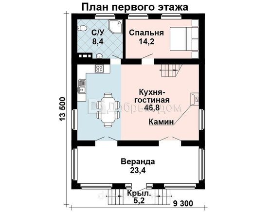 Планировка проекта Проект дома AS-2132-2 1 этаж