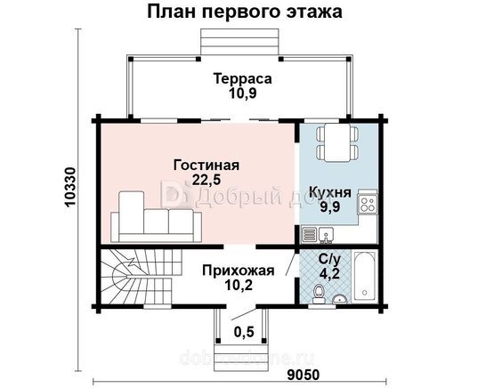 Планировка проекта Проект дома AS-2179 1 этаж