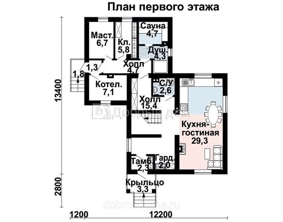 Планировка проекта Проект дома AS-2282 1 этаж