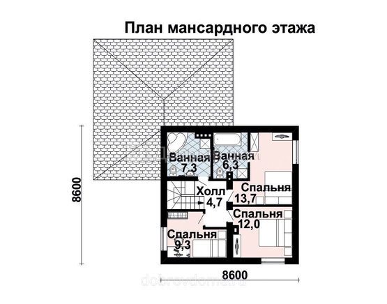 Планировка проекта Проект дома AS-2282 Мансарда