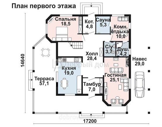 Планировка проекта Проект дома AS-2313 1 этаж