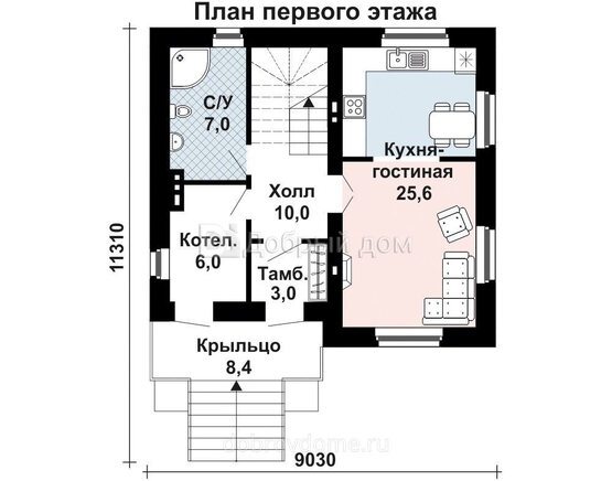 Планировка проекта Проект дома AS-2339 1 этаж