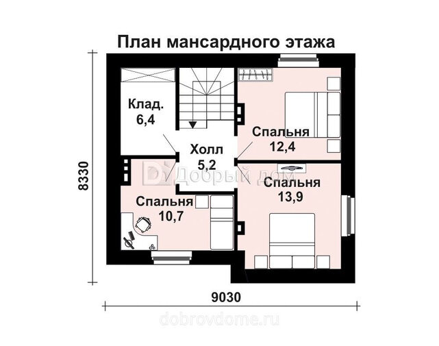 Проект кирпичного дома AS-2339 с мансардой и котельной Мансарда