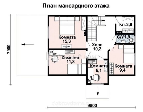 Планировка проекта Проект дома AS-2388 2 этаж