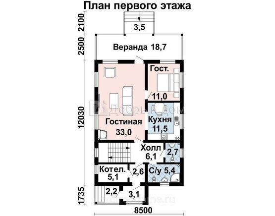 Планировка проекта Проект дома AS-2417 1 этаж