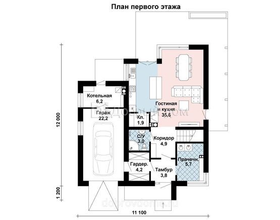 Планировка проекта Проект дома AS-2716 1 этаж