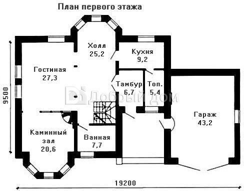 Планировка проекта Проект дома AS-285F 1 этаж