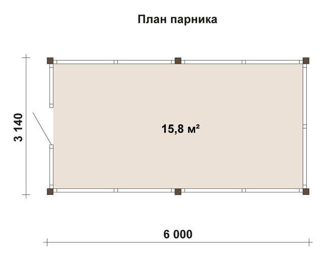Готовый проект парника AS-2900-2 1 этаж
