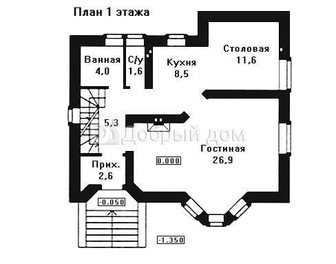 Проект дома AS-339 из кирпича с мансардой и цоколем 1 этаж