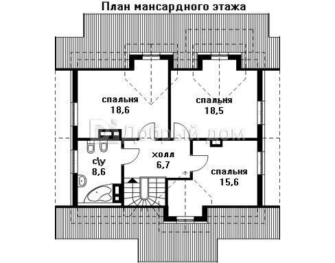 Планировка проекта Проект дома AS-342 Мансарда