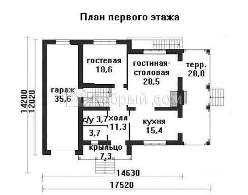 Планировка проекта Проект дома AS-403F 1 этаж