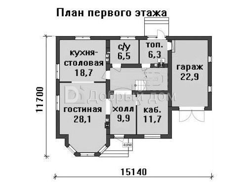 Планировка проекта Проект дома AS-418F 1 этаж