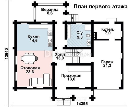 Планировка проекта Проект дома AS-459-1 1 этаж