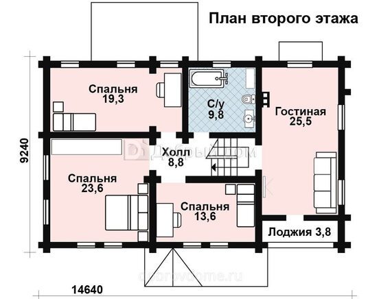 Планировка проекта Проект дома AS-459-1 2 этаж