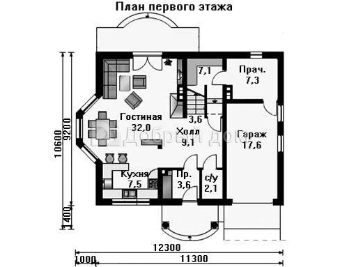 Планировка проекта Проект дома AS-582 1 этаж