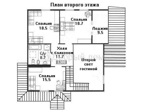 Планировка проекта Проект дома AS-657 2 этаж