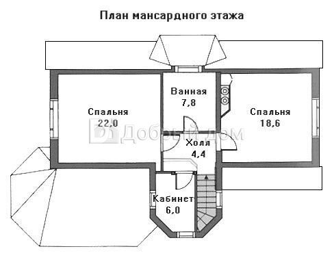 Проект трехэтажного каркасного дома AS-667F с террасой и зимним садом Мансарда