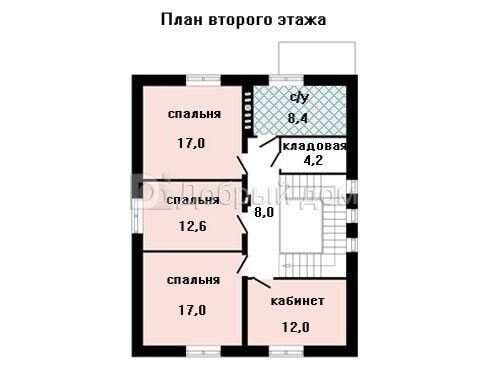 Проект двухэтажного дома AS-694 из кирпича 2 этаж