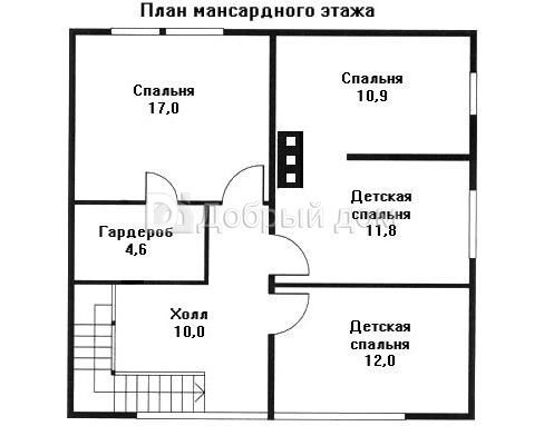 Планировка проекта Проект дома AS-712 Мансарда