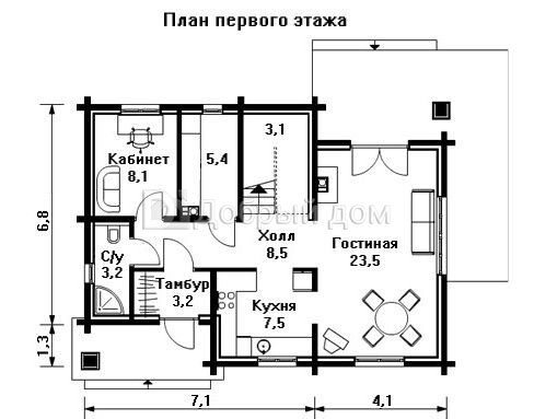 Планировка проекта Проект дома AS-742 1 этаж
