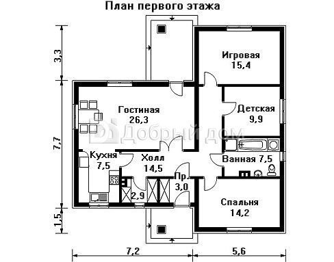 Планировка проекта Проект дома AS-912F 1 этаж