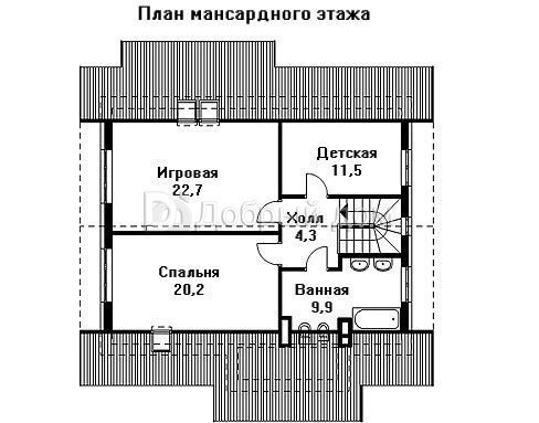 Планировка проекта Проект дома AS-926 Мансарда